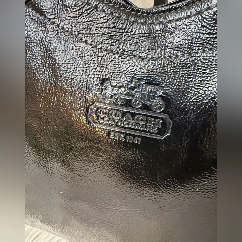 Coach #12362 Shiny Black Leather Tote